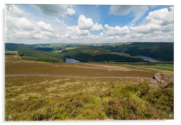 Ladybower Reservoir from Win Hill Acrylic by Jonathan Swetnam