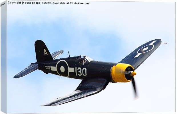 Chance Vought Corsair Canvas Print by duncan speirs