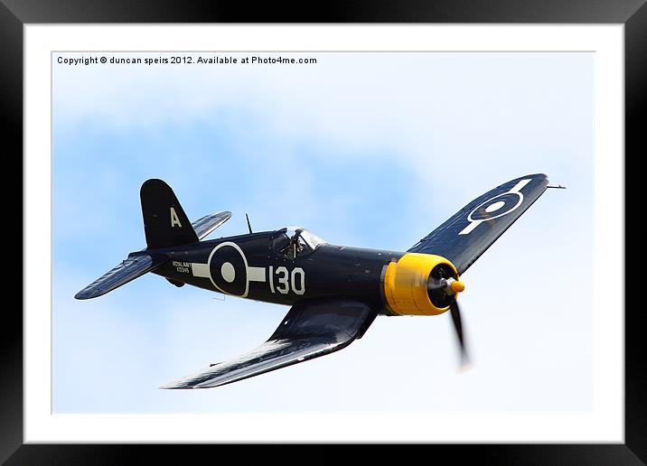 Chance Vought Corsair Framed Mounted Print by duncan speirs
