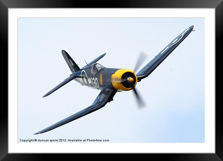 Chance Vought Corsair Framed Mounted Print by duncan speirs