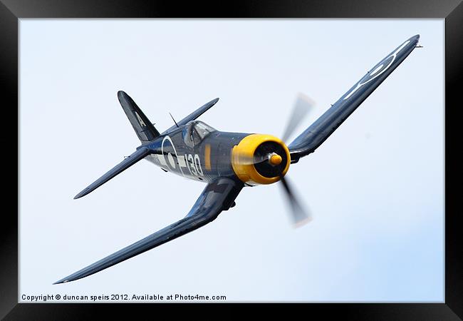 Chance Vought Corsair Framed Print by duncan speirs