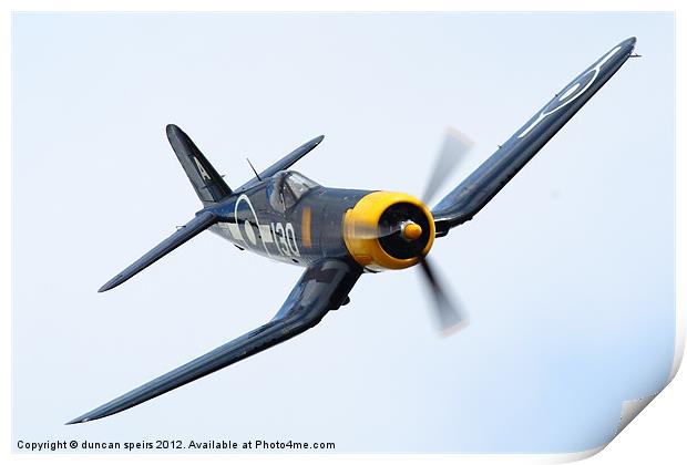 Chance Vought Corsair Print by duncan speirs