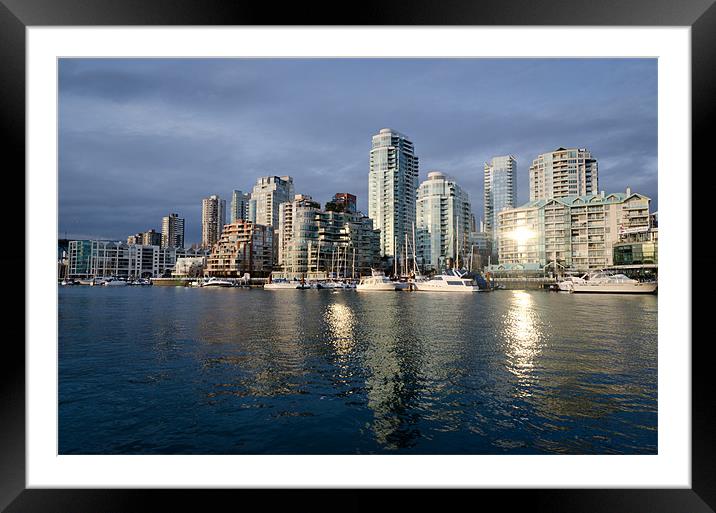 BEACH AVENUE downtown vancouver at sunset BC canada Framed Mounted Print by Andy Smy