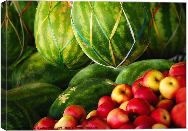   misc  ...Watermelons and Apples Canvas Print by Elaine Manley