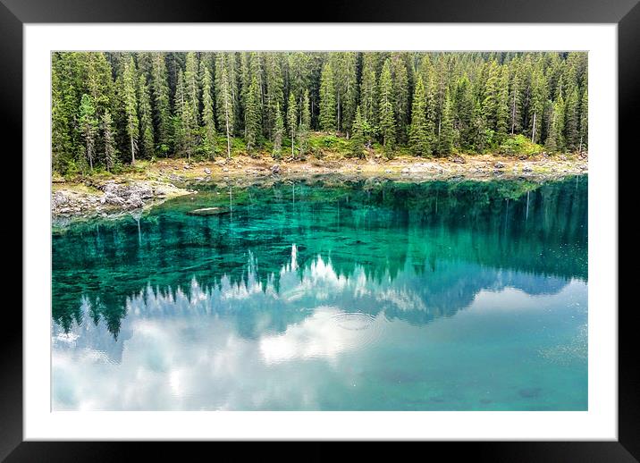 Carezza Lake Framed Mounted Print by World Images