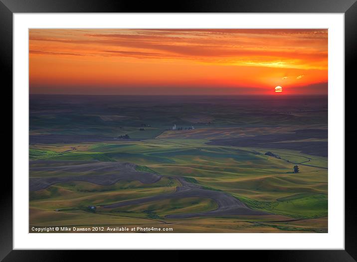 Palouse Sunset Framed Mounted Print by Mike Dawson