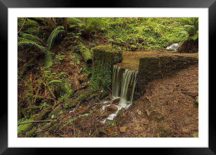 Parkin Clough Waterfall Framed Mounted Print by Jonathan Swetnam