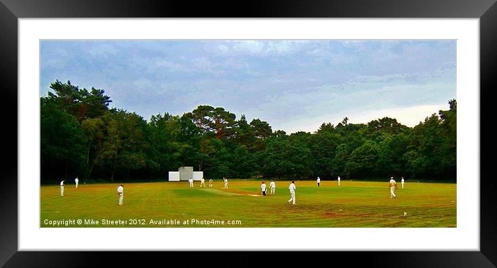 Village Cricket Framed Mounted Print by Mike Streeter