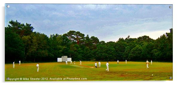 Village Cricket Acrylic by Mike Streeter