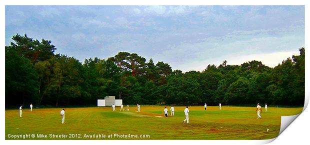 Village Cricket Print by Mike Streeter