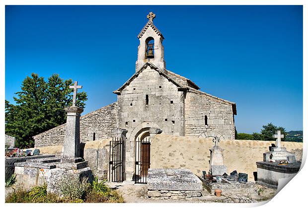 St Pantaleon Church, Provence, France Print by Jacqi Elmslie
