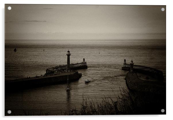 Whitby Port Retro Acrylic by Maria Tzamtzi Photography