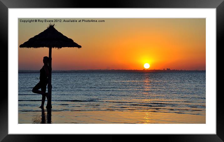 Tunisian Sunset Framed Mounted Print by Roy Evans