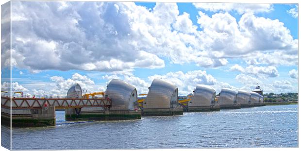Thames Flood Barrier HDR Canvas Print by David French