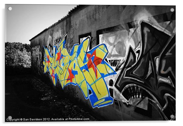Boys Village Graffiti Selective Colour Acrylic by Dan Davidson