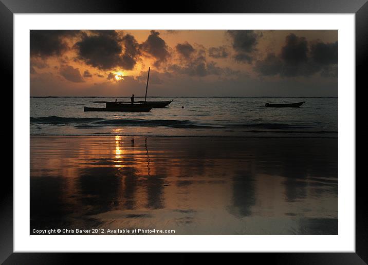 Mombasa sunrise Framed Mounted Print by Chris Barker