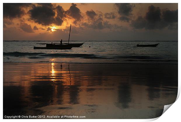 Mombasa sunrise Print by Chris Barker