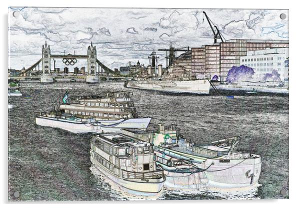 River Thames Art Acrylic by David Pyatt