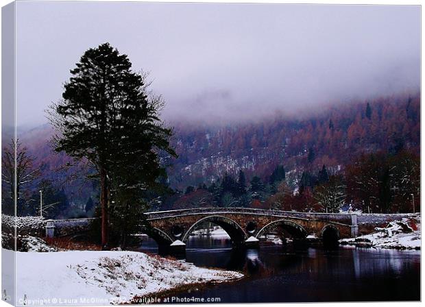 Snow at the Tay Canvas Print by Laura McGlinn Photog