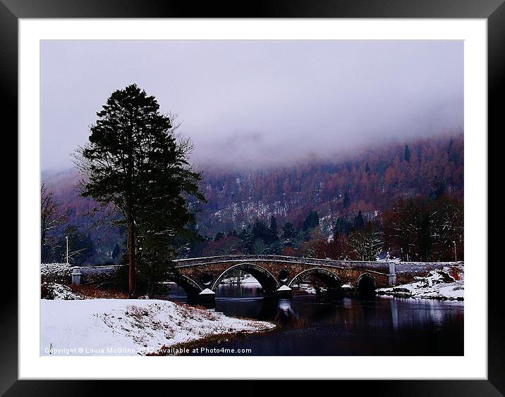 Snow at the Tay Framed Mounted Print by Laura McGlinn Photog