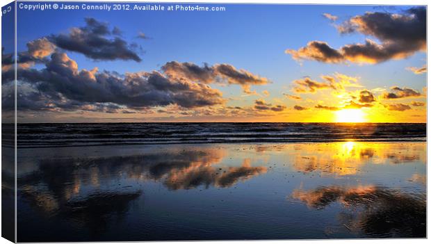 Wet Sand Reflections Canvas Print by Jason Connolly