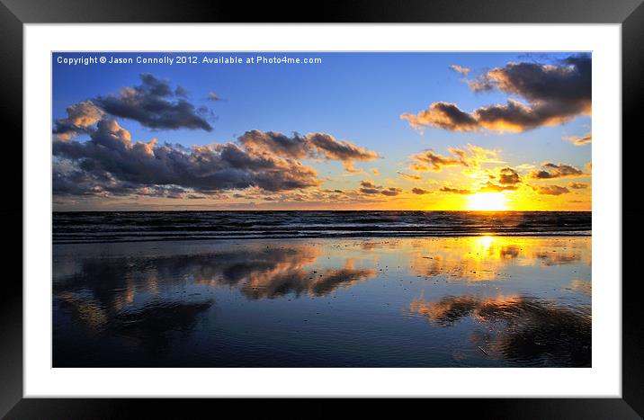 Wet Sand Reflections Framed Mounted Print by Jason Connolly