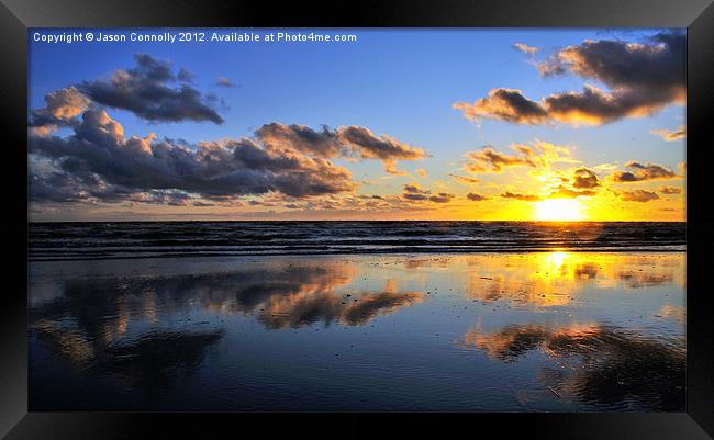 Wet Sand Reflections Framed Print by Jason Connolly