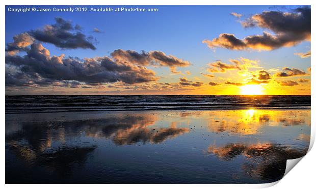Wet Sand Reflections Print by Jason Connolly