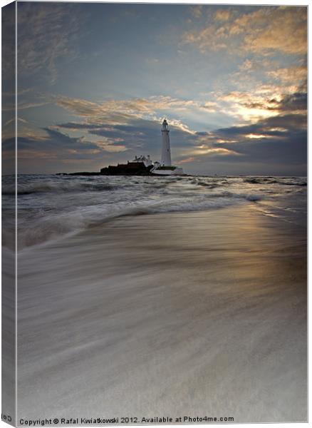 St. Marys Lighthouse sunrise Canvas Print by R K Photography