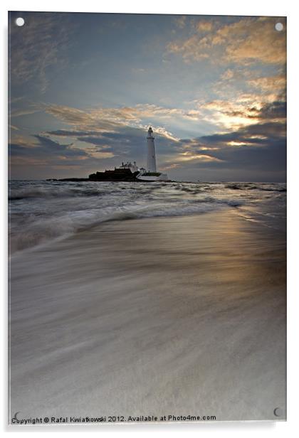 St. Marys Lighthouse sunrise Acrylic by R K Photography
