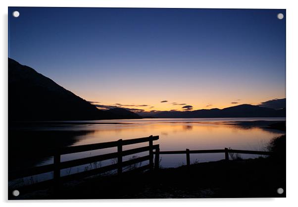 Loch Linnhe Sunset Acrylic by Fiona McCormick