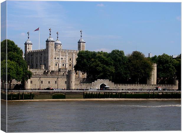 Tower of London Thames View Canvas Print by Lucy Courtney