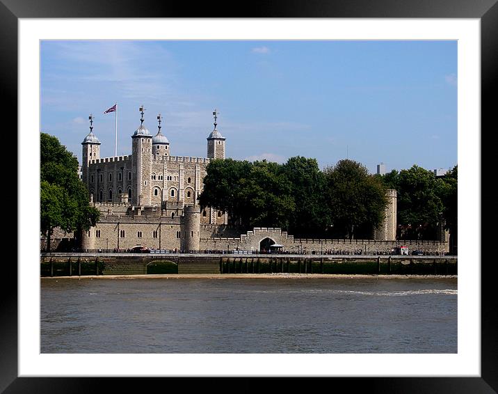 Tower of London Thames View Framed Mounted Print by Lucy Courtney