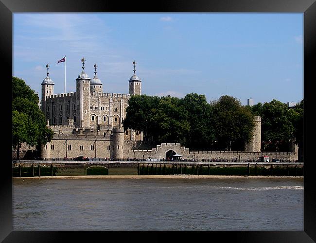 Tower of London Thames View Framed Print by Lucy Courtney