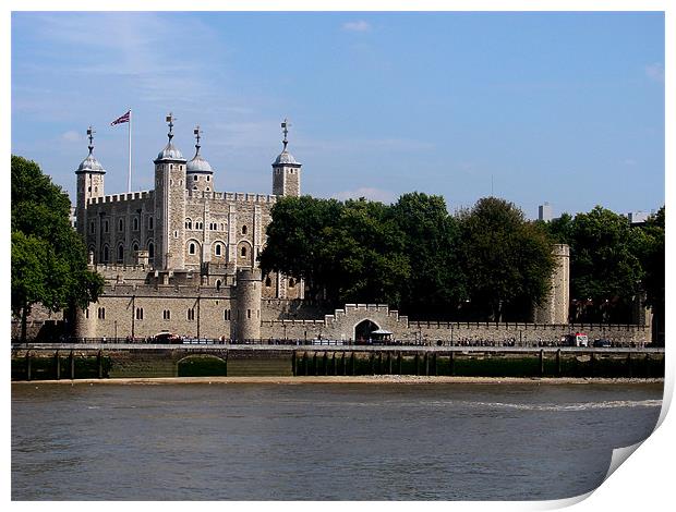 Tower of London Thames View Print by Lucy Courtney