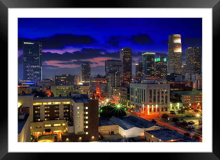 L.A. Sunset Framed Mounted Print by Panas Wiwatpanachat