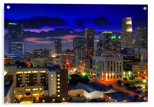 L.A. Sunset Acrylic by Panas Wiwatpanachat