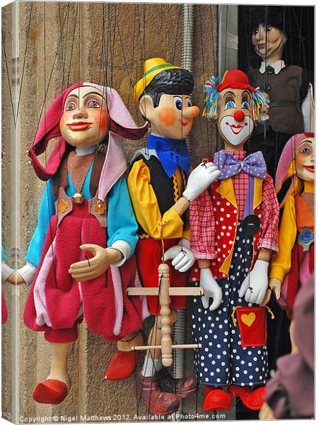 String Puppets Prague Canvas Print by Nigel Matthews