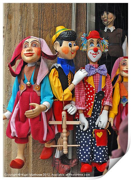 String Puppets Prague Print by Nigel Matthews