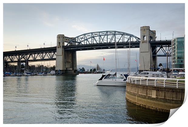 BURRARD BRIDGE Street Vancouver, BC, Canada Print by Andy Smy