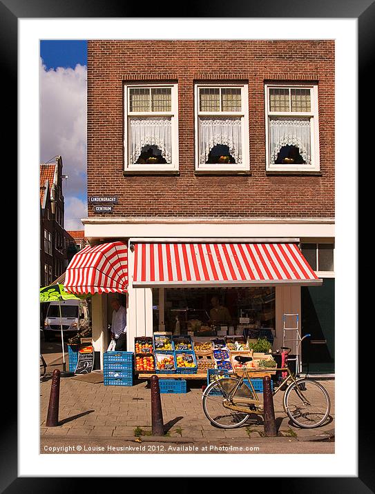 Greengrocer in Amsterdam Framed Mounted Print by Louise Heusinkveld