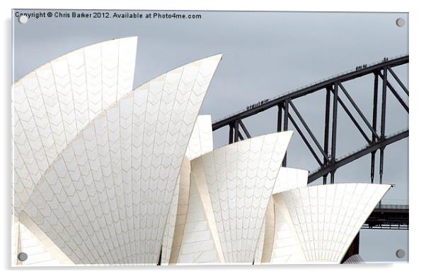 Sydney Opera House and Bridge Acrylic by Chris Barker