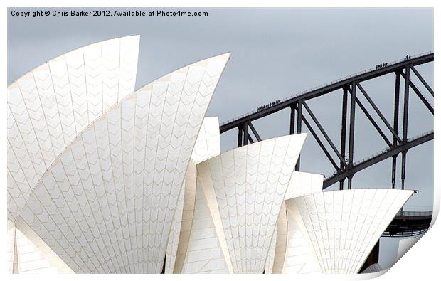 Sydney Opera House and Bridge Print by Chris Barker