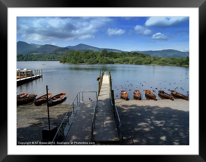 Derwent Water Jetty Framed Mounted Print by Ali Brown