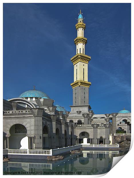 Masjid Wilayah in Kuala Lumpur Print by Zoe Ferrie