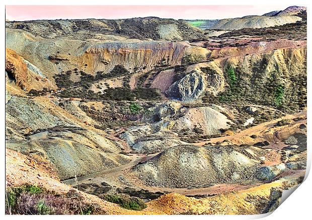 Parys Mountain Anglesey Wales Print by philip clarke