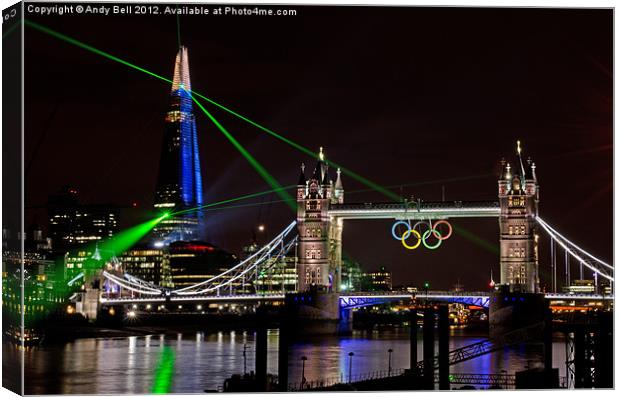 Laser Show near Tower Bridge Canvas Print by Andy Bell