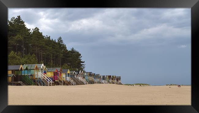Beach Huts on Wells-next-the-Sea in North Norfolk Framed Print by Mike Gorton