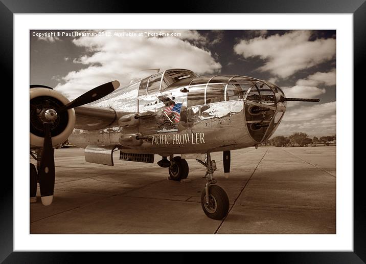 B25 Pacific Prowler Framed Mounted Print by P H