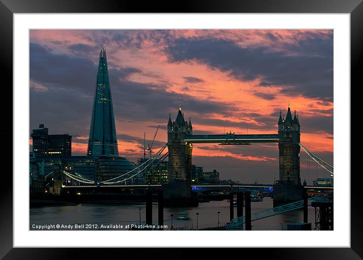 Tower Bridge Sunset Framed Mounted Print by Andy Bell